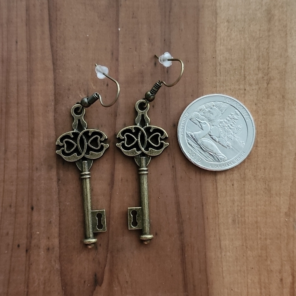 Vintage Key Earrings